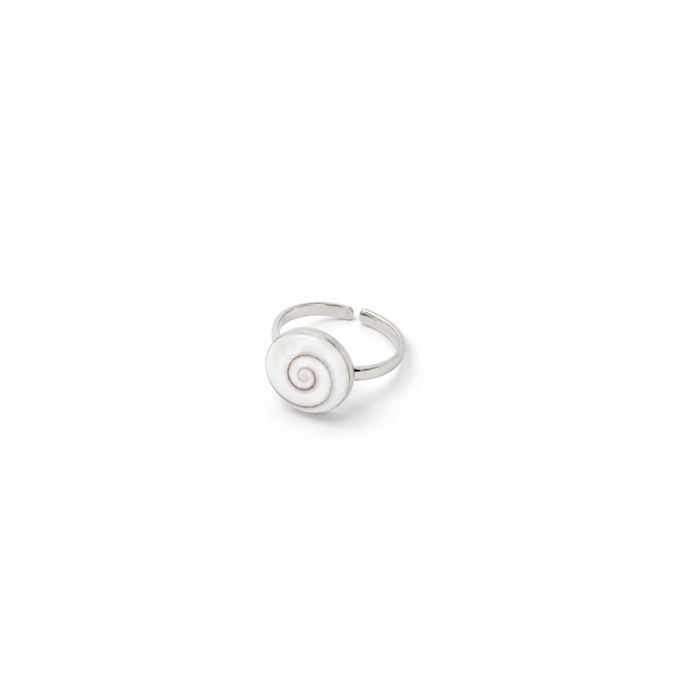 Bague réglable en acier argenté œil de Ste-Lucie - src041MEDIAC