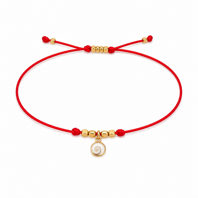 Bracelet cordon rouge avec...