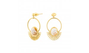 Boucles d'oreilles acier inoxydable doré œil de Ste-Lucie