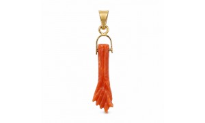 Pendentif Corail Rouge Doré