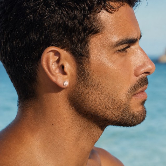 Boucles d'oreilles (8mm) Clou Acier SEC048MEDI-AC