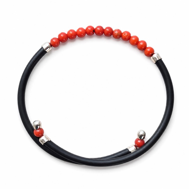 Bracelet corail rouge argent 925 BR00005