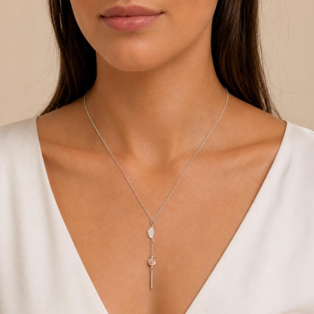 Collier Œil de Sainte-Lucie acier COLLIER021ACMEDI