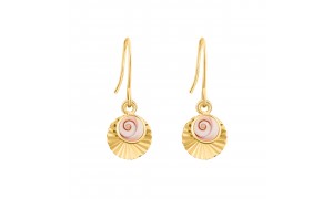 Boucles d'oreilles doré avec deux yeux de sainte Lucie