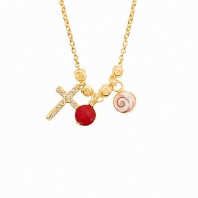 Collier doré œil ste Lucie,...
