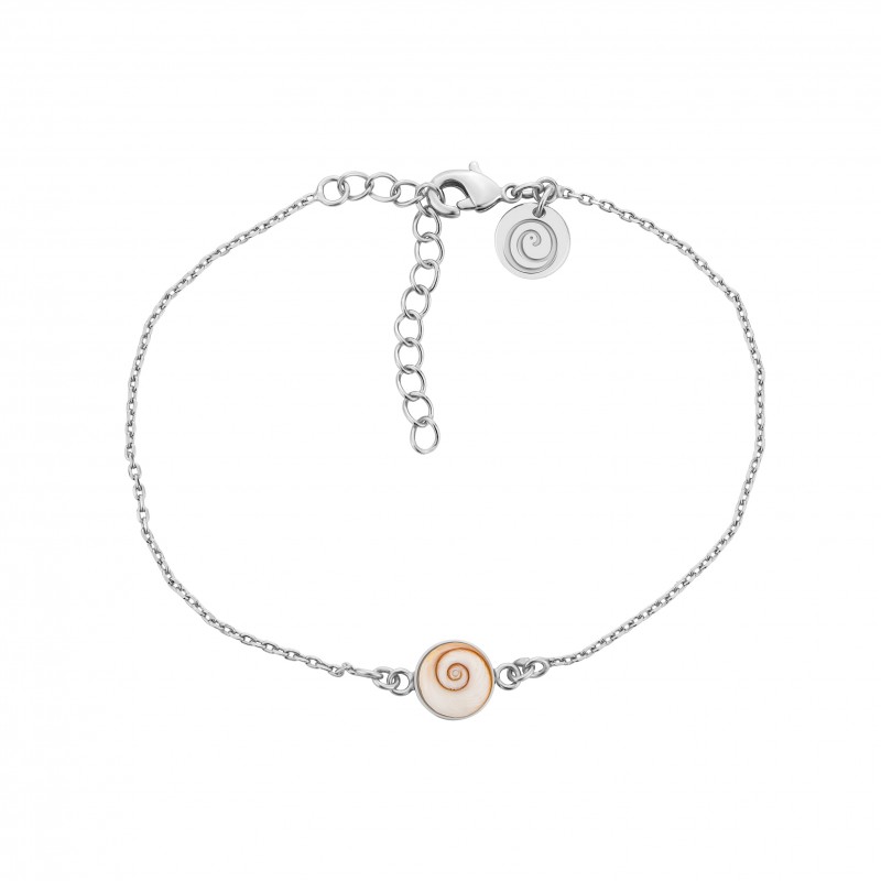 Bracelet chaine argent et oeil de sainte lucie méditerranéen