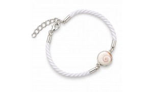 Bracelet œil de Sainte-Lucie cordon nylon blanc