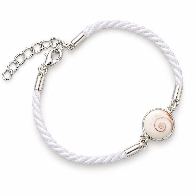 Bracelet œil de Sainte-Lucie cordon nylon blanc