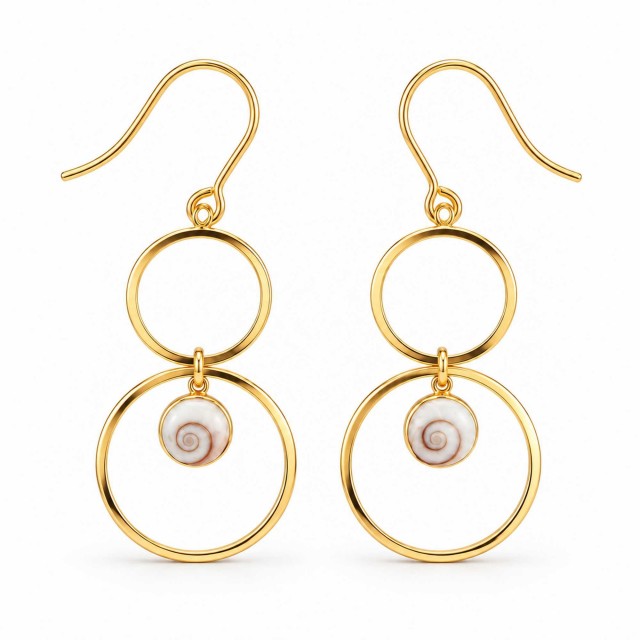 Boucles acier doré Œil Ste-Lucie POSEC5011ACMEDI