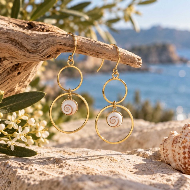Boucles acier doré Œil Ste-Lucie POSEC5011ACMEDI