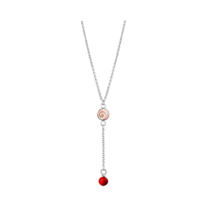Collier acier Œil Ste-Lucie corail COLLIER1001ACMEDI