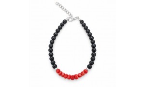Bracelet corail & lave argent CCBR103
