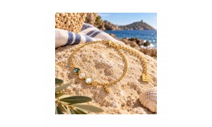 Bracelet doré Œil Ste-Lucie nacre POSBC5011ACMEDI