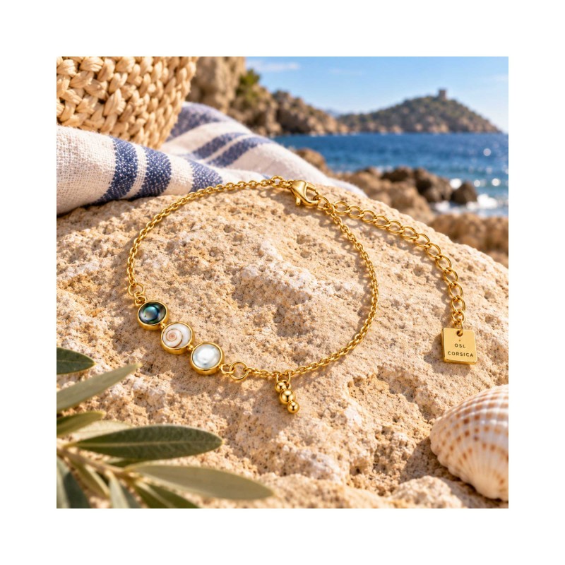 Bracelet doré Œil Ste-Lucie nacre POSBC5011ACMEDI