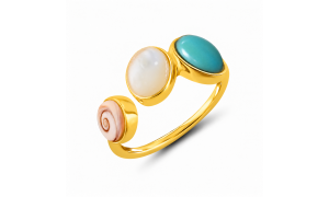 Bague œil de Sainte-Lucie dorée POSRC5004ACMEDI