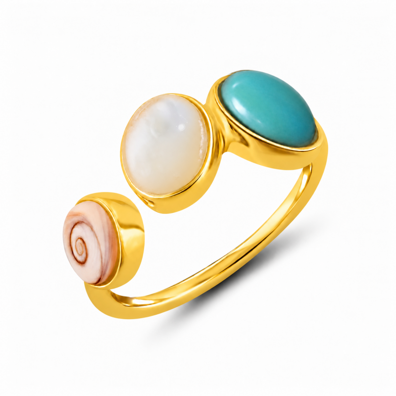 Bague œil de Sainte-Lucie dorée POSRC5004ACMEDI