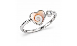 Bague cœur œil de Sainte-Lucie acier SRC5001ACMEDI