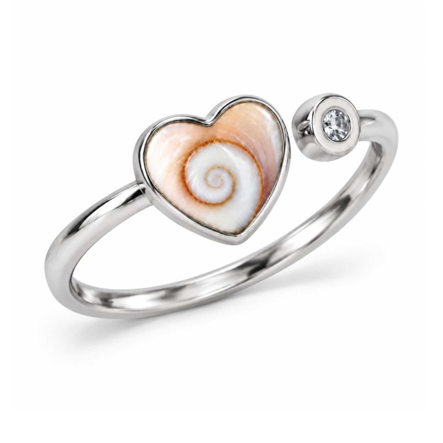 Bague cœur œil de Sainte-Lucie acier SRC5001ACMEDI