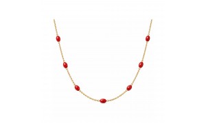 Collier Corail Véritable Doré à l'or fin CL00122