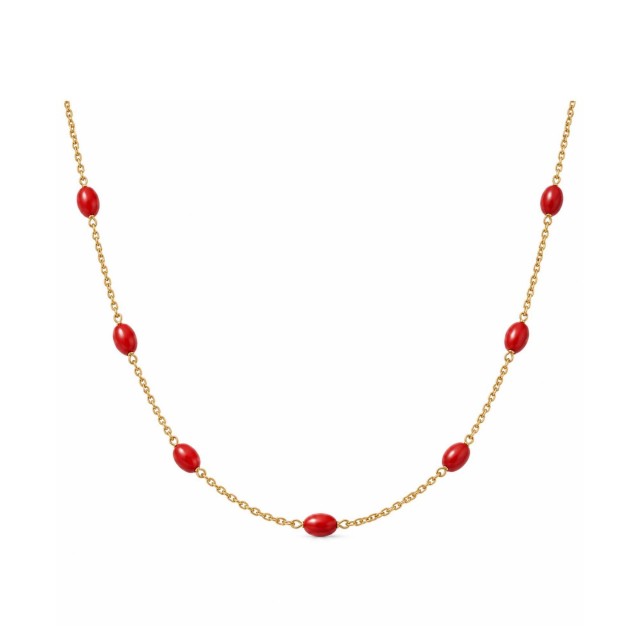 Collier Corail Véritable Doré à l'or fin CL00122