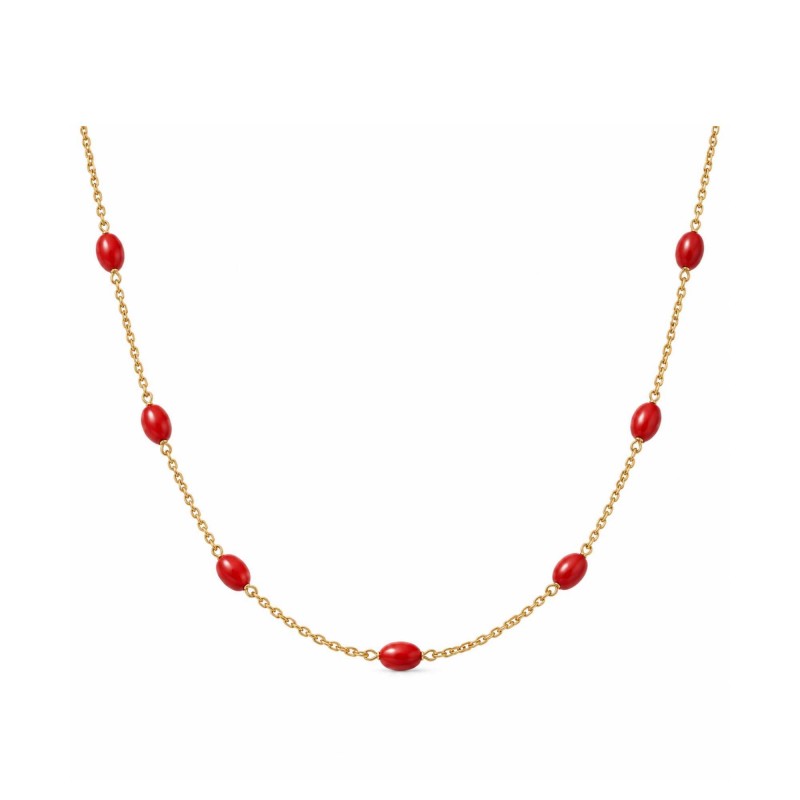 Collier Corail Véritable Doré à l'or fin CL00122