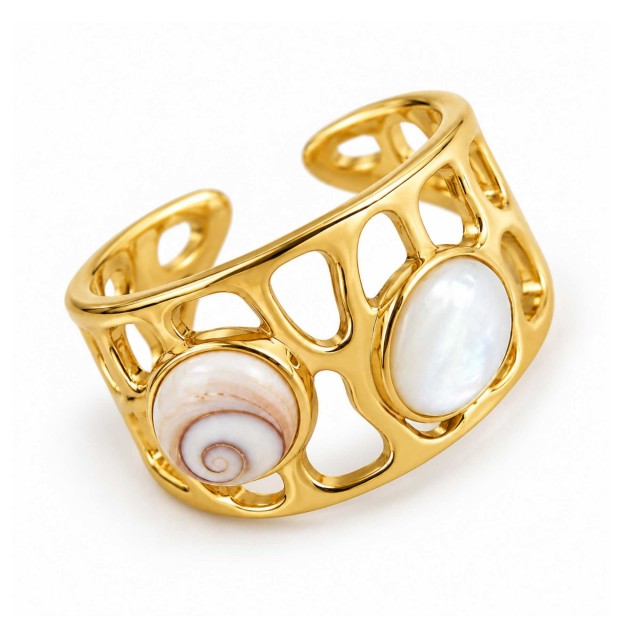 Bague acier doré œil Ste-Lucie POSRC51333MEDIAC