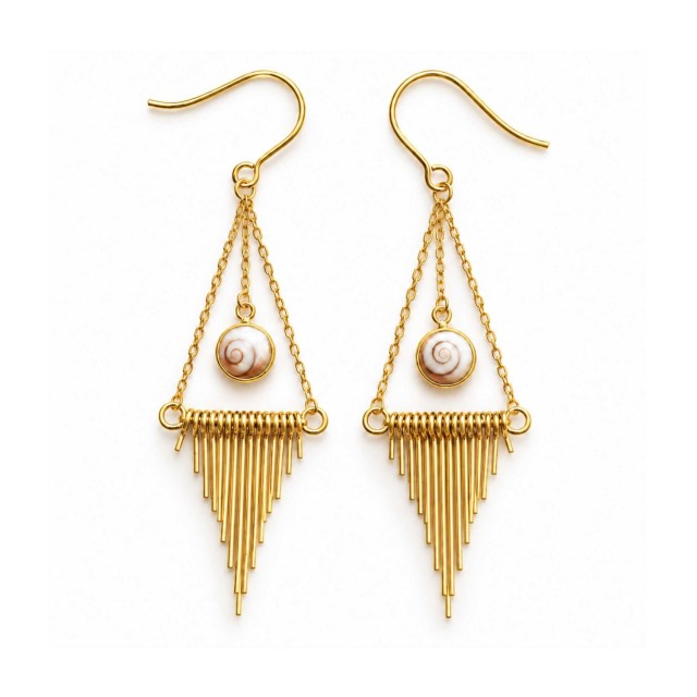 Boucles acier doré œil Ste-Lucie POSEC5001ACMEDI