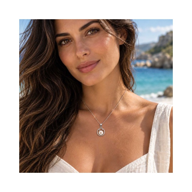 Pendentif acier œil de Sainte-Lucie SPC5002ACMEDI
