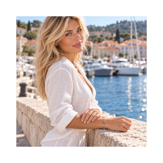 Bracelet œil Ste-Lucie abalone acier SBC5010ACMEDI