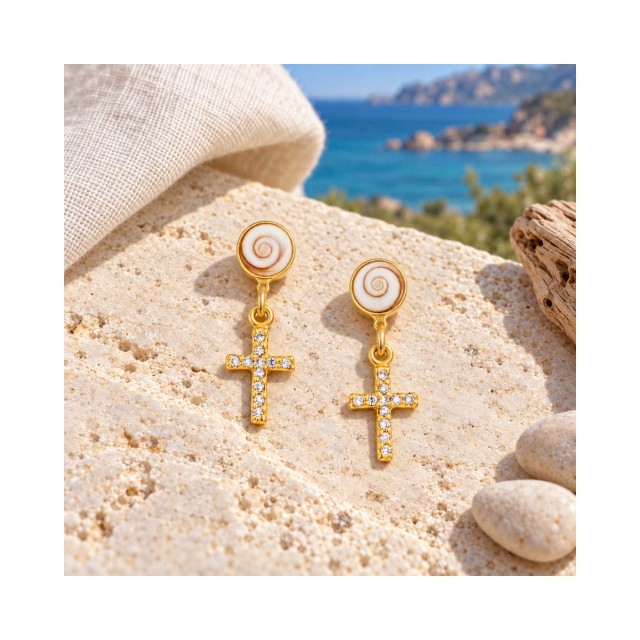 Boucles dorées Œil de Sainte-Lucie POSEC306MEDI