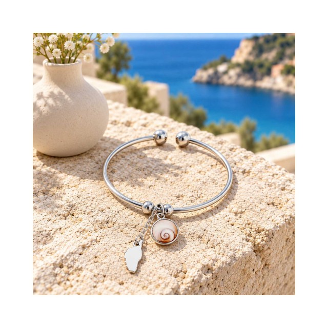 Bracelet acier œil de Sainte-Lucie SBC092ACMEDI