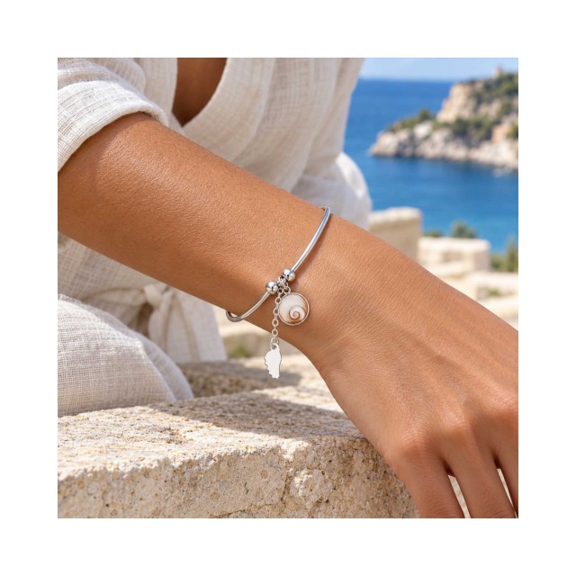 Bracelet acier œil de Sainte-Lucie SBC092ACMEDI