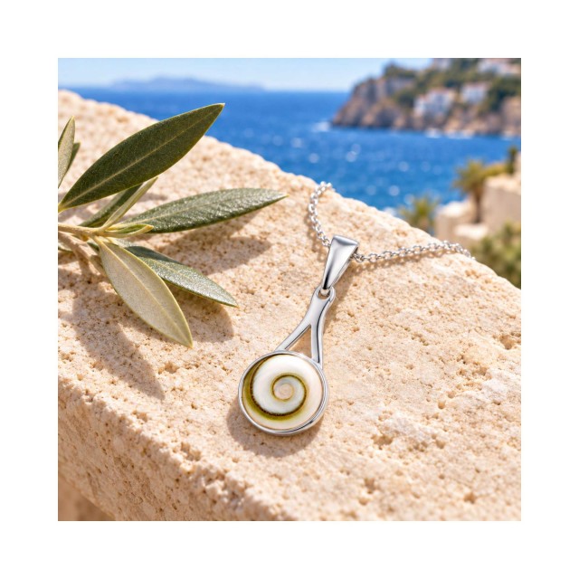 Pendentif goutte Œil de Ste-Lucie argent SPC50860
