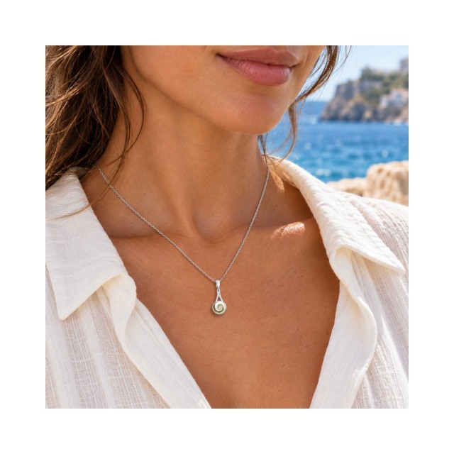 Pendentif goutte Œil de Ste-Lucie argent SPC50860