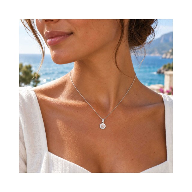 Pendentif Œil de Sainte-Lucie rond en argent 925 SPC058MEDI-ARG