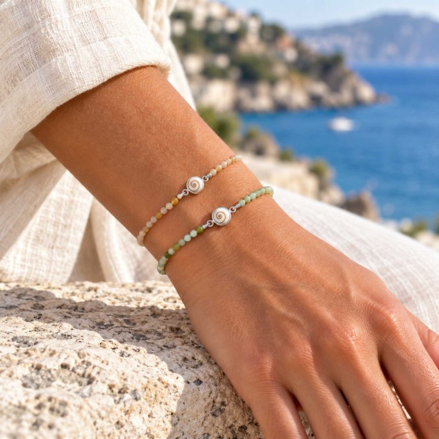 Bracelet Œil de Sainte-Lucie et perles SBC206MEDI
