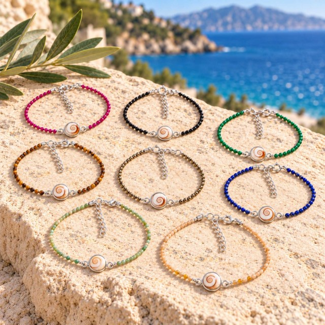 Bracelet Œil de Sainte-Lucie et perles SBC206MEDI