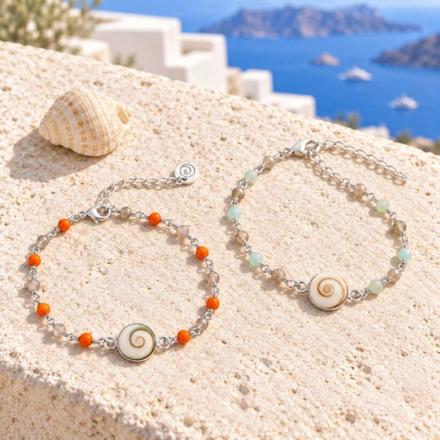 Bracelet œil de Ste Lucie et pierres SBC235COR
