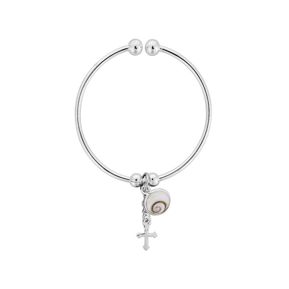 Bracelet rigide en argent avec oeil de sainte lucie