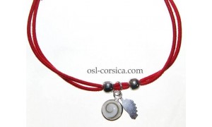 Bracelet Corse et oeil de sainte lucie rouge