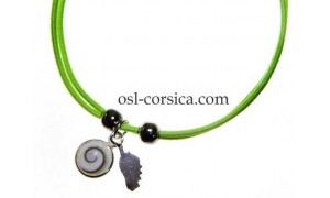 Bracelet Corse et oeil de sainte lucie vert