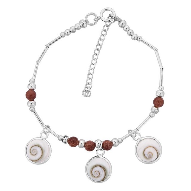 Bracelet en argent avec oeil du tigre et oeil de sainte lucie