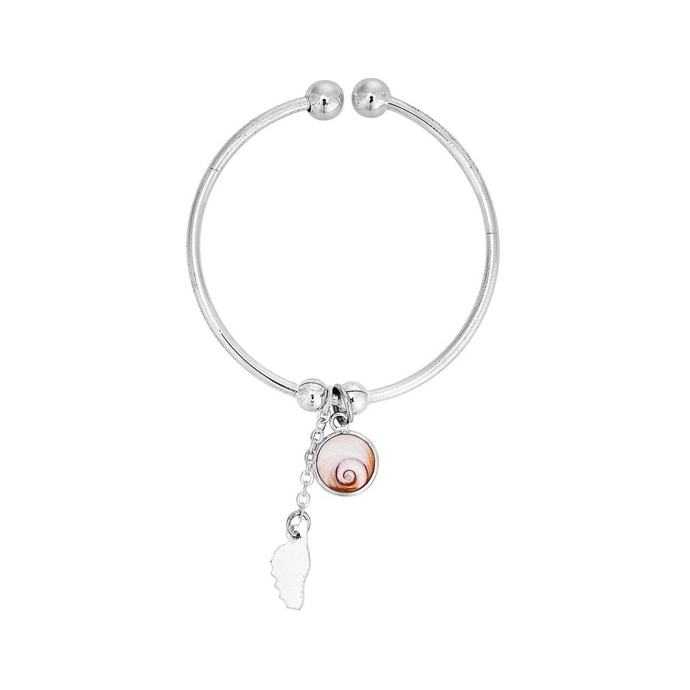 Bracelet rigide en argent avec oeil de sainte lucie