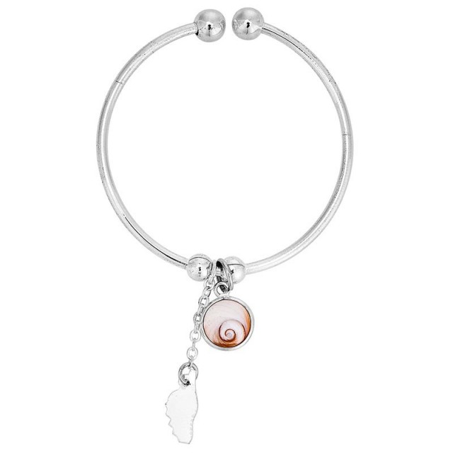 Bracelet rigide en argent avec oeil de sainte lucie
