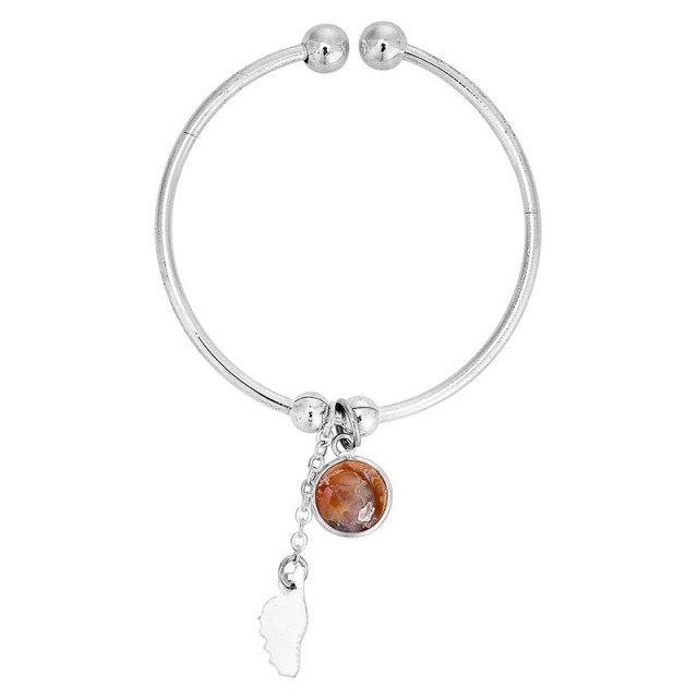 Bracelet rigide en argent avec oeil de sainte lucie