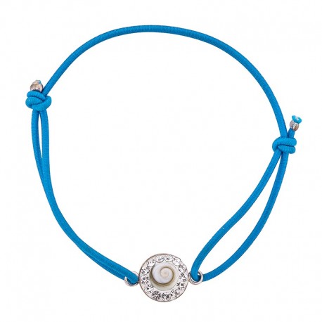 Bracelet bleu Oeil de sainte Lucie et Strass