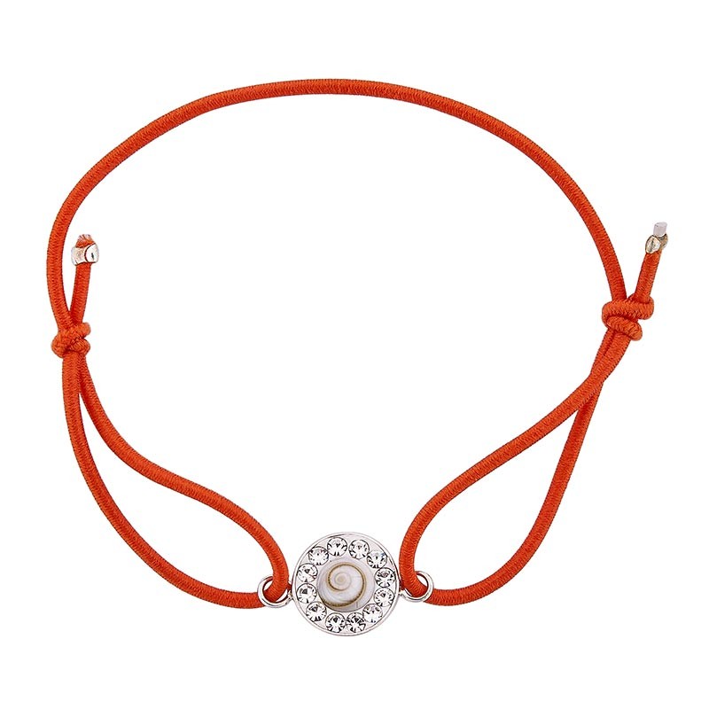 Bracelet orange Oeil de sainte lucie et Strass