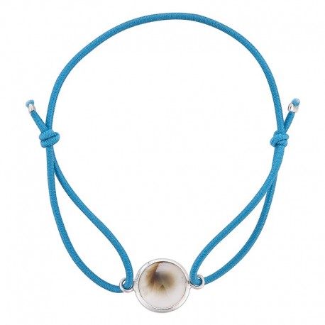 Bracelet Elastique bleu pastel oeil de sainte lucie
