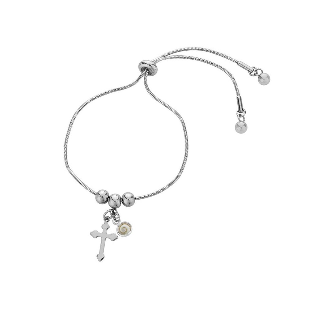 Bracelet acier et oeil de sainte lucie