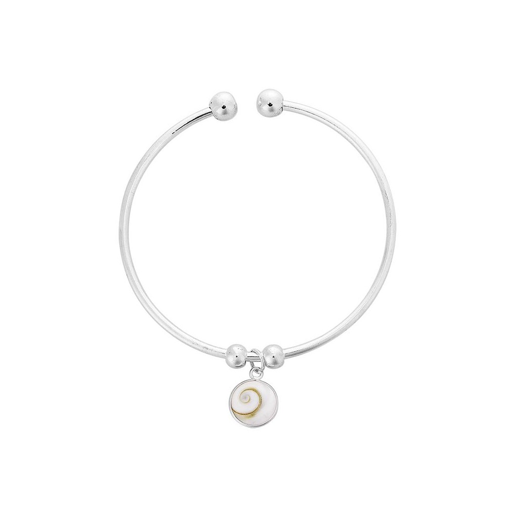 Bracelet rigide en argent avec oeil de sainte lucie